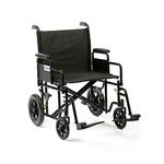 Drive Devilbiss Bariatric / Heavy Duty Steel Transport Chair, 22 Inch Seat Width