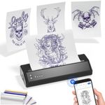 TATELF Bluetooth Tattoo Transfer Machine Wireless 2500mAh Mini Tattoo Stencil Printer Thermal Copier with 10Pcs Transfer Paper Compatible with iOS Android Smartphone