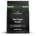 Protein Works - Diet Vegan Protein Powder | Low Calorie Plant Based Protein | Vegan Protein Shake | Added Extracts | 16 Servings | Vanilla Crème | 500g