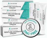 Denture Adhesive Cream (5 Pack) - Extra Strong Hold With Easy Application & Mint Flavour (Zinc & Fluoride Free)
