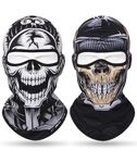 2 Pcs Skull Mask, Balaclava for Men Breathable Skull Print Bandana for Dust Protection Multipurpose All Cover Hat Quick Dry Headband Reusable Dust Protection Cover for Motorcycling, Running, Cycling