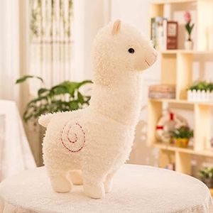 18 Inch Alpaca Plush Hug Pillow, Soft Llama Stuffed Animal Plushie Stuffed Llama Alpaca Plush Pillow, Large Soft Fluffy Cushion(White)