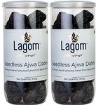 Lagom Gourmet Seedless Ajwa Dates 1 Kg | Saudi Arabia Dates | All Natural | No Preservatives | No Added Sugar | Gluten Free|Vegan|Plant Based | Non Gmo | Dates Dry Fruits | Khajur | Khajoor | Khejur