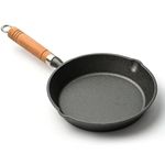 HomeEssentials Cast Iron Frypan | Skillet Pan for Frying | Natural Non Stick Frying Pan | Induction and Gas Base | Pre-Seasoned, 100% Toxin-Free, Naturally Long Lasting (16cm Without Lid)