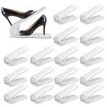 YIHATA Shoe Slots Organizer, Thickening Hollow Shoe Rack Adjustable Shoe Stacker Space Saver, 16 Pack Double Deck Shoe Rack Holder for Closet Organization(White)