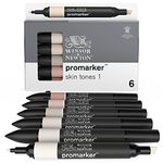 Winsor & Newton, Promarker, Skin Tones I, Set of 6, Alcohol Based Dual Tip Markers