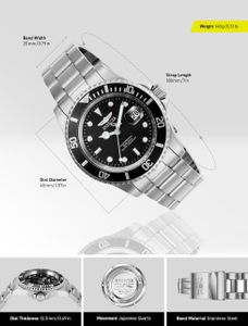 Invicta Pro Diver Men’s Watch – 40mm Black Dial Stainless Steel