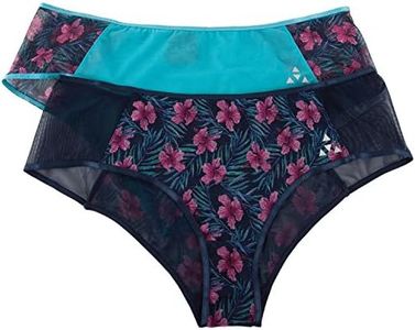 Balanced Tech Women's Mesh Hipster Panty 2 Pack - Assorted Colors - Hibiscus - Small