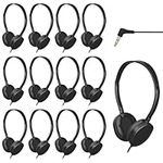 ZHENWAY Kids Headphones Bulk for Classroom School, Durable Wholesale Wired Headphones for Kids Student Boys Girls Adults (12 Pack 002 Headphones)