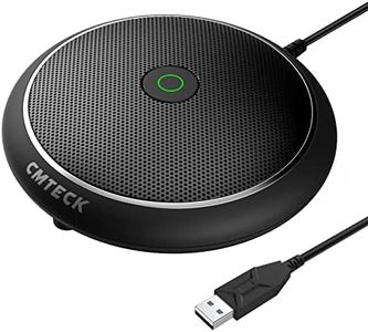 CMTECK Conference USB Microphone, Omnidirectional Condenser PC Mic for Video, Streaming, VoIP Calls, Plug & Play Compatible with Mac OS X Windows