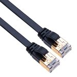 High Speed Flat Cat7 Ethernet Cable Network Patch for TV Samsung LG Sony/Router TP-Link/PlayStation PS3 PS4 Xbox/Switch Sky Box Hub/WD Seagate QNAP/Zmodo Annke | Internet Cat 7 | 10m Black