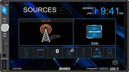 Jensen CR271ML 7 inch LED Digital Multimeda Touch Screen Double Din Car Stereo | SiriusXM-Ready l Push to Talk Assistant | Backup Camera Input | Bluetooth | USB Fast Charging | microSD