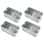 Qlvily 4 Packs 4x2 Inch Metal Electrical Box, Single Gang Electrical Box, Ten 1/2 Inch Knockouts, Raised Ground, 13 Cu. in. Capacity, 1-7/8" Deep, Junction Box Metal, Galvanized