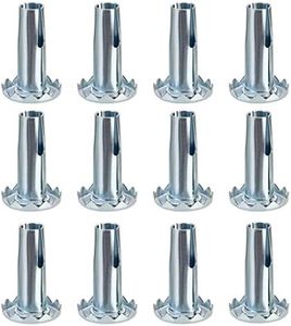 Skelang 12 Pcs Caster Sockets Metal Caster Stem Sleeve,Wheel Socket Furniture Insert for Stem Caster, Grip Ring Caster, Chair Legs, Wooden Furniture Replacement