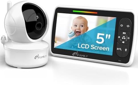 iFamily Baby Monitor - Large 5" Screen with 30Hrs Battery Life - Remote Pan-Tilt-Zoom;No WiFi, Two-Way Audio, Night Vision, Temperature, Lullabies, 960ft Long Range Baby Monitor with Camera and Audio