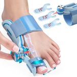TENICORE Bunion Corrector for Women Men, Adjustable Knob Double Correction Separator for Big Toe Relief Bunion Splints Hammer Toe Straightener with Silicone Pad Comfortable Effective