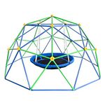 JYGOPLA 10FT Geometric Dome Climber Playground, Climbing Dome Supporting 800LBS with Rust & UV Resistant, Geo Jungle Gym for Kids 3 to 8 Backyard, Much Easier Assembly, Gift for Kids, Blue+Green