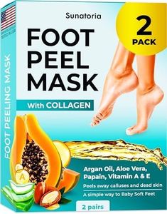 Foot Peeling Mask for Dead Skin Remover & Deep Moisturize | 2 Pairs | Dermatologically Tested - Foot Peel Mask for Dry Cracked Feet - Foot Mask make Soft Baby Feet for Men & Women | Aloe Vera