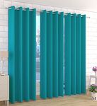 Kiara Creations 1 Piece Room Darkening Thermal Insulated Blackout Curtain for Long Door 8 Feet, Aqua