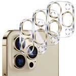 UniqueMe [3 Pack] Compatible with iPhone 14 pro Max/iPhone 14 pro Camera Lens Protector Tempered Glass,[Case Friendly][Scratch-Resistant][Easy Installation]-Gold Circle
