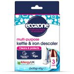 Ecozone Kettle and Iron Descaler, Internal Cleaner & Scale Remover for Kitchen & Home Appliances, limescale Prevention Sachets, Easy To Use, Natural Vegan & Non Toxic Eco-Safe Formula (3 Treatments)