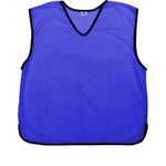 12 X Sports Training Mesh Bibs Football Netball Rugby Hockey Cricket Scrimmage Vests Soccer Sports Club + Carry bag (Senior Adult Youth Junior & Kids) (Royal Blue, Junior (7-12 Years old))