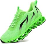 Mens Running Tennis Shoes Comfortable Fashion Non Slip Blade Sneakers Gym Sports Work Walking Sport Trainers Fluorescent Green