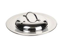 RSVP International Endurance Universal Lid with Adjustable Steam Vent, One Size - Stainless Steel, 12.5"x 12.5" x 3" |Fits 7" - 12" pots & Pans |Dishwasher Safe| Oven Safe