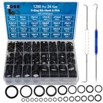 TWCC 24 Size 1280 Pcs O Rings Assortment Kits Metric Nitrile NBR Rubber Washer with Pick and Hook Set for Car Faucet Pressure Plumbing Repair,Air or Gas Sealing Connections