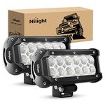 Nilight Led Light Bar 2PCS 36w 6.5Inch Flood Led Off Road Lights Super Bright Driving Fog Light Boat Lights Driving Lights Led Work Light SUV Jeep Lamp,2 Years Warranty