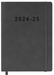 2024-2025 Academic Planner - Weekly and Monthly Planner July 2024 to June 2025, Vegan Leather Cover, Elastic Closure, 7”x9.25”, Grey