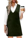 CHICZONE Sweater Dresses Women Fall Winter V Neck Midi Dress Knit Casual Trendy Ladies Loose Solid Work Sleeveless Vest Dresses Green Large