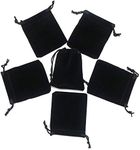 HRX Package Little Velvet Drawstring Pouches, 20pcs Black Velvet Cloth Bags for Jewelry Small Gift (2.8" X 3.6")