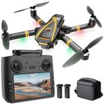 H11 GPS Drones with Camera 4k EIS Professional for Adults & Kids (screen remote controller) RC Quadcopter, Follow Me, Brushless Motor, Auto Return, 2 batteries for 45 min Flight Time, Under 249g