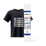 TECKWRAP 3D Puff Heat Transfer Vinyl 10" x 5ft Puffy HTV Vinyl for DIY Clothing,Shirts,Logos,Hats,Fabric Foaming Iron on Vinyl Compatible with Heat Press Craft Cutters,White