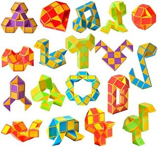 Ganowo 18 Pack Fidget Snake Cube Mini Twist PuzzleToys for Kids Teens Stocking Stuffer, Birthday Party Favors, Goodie Bags Fillers (Yellow)