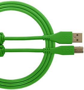 UDG U95001GR Cable USB 2.0 (A-B) - Cable USB 2.0 A-macho a B-macho optimizado de alta velocidad para audio de alta velocidad, verde, 1 metro. Compatible con cualquier dispositivo USB A-B