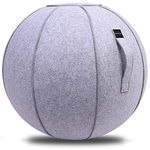 N/N 65cm Sitting Ball Chair for Office, Dorm, and Home, Exercise Yoga Ball with Cover, Lightweight Self-Standing Ergonomic Posture Activating Exercise Ball Solution with Handle and Pump