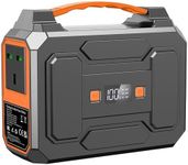 Powkey 100W Portable Power Station 99Wh/ 27000mAh Camping Power Pack,Solar generator with AC/DC/USB/Type C Outlet for Outdoors Camping Travel Fishing Emergency Power Supply Backup Orange