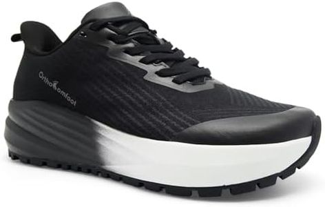 Men's Orthopedic Extra Wide Toe Slip On Hiking Shoes: Casual Plantar Fasciitis Bunions Recovery Orthotic Arch Support Hammer Toes Trekking Sneakers, Soft Athletic Camping Walking Shoes Black Size 11