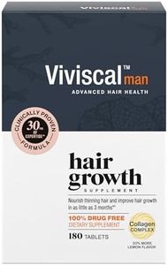 Viviscal Men's Hair Growth Supplements for Thicker Fuller Hair, Clinically Proven Collagen Complex, 180 Tablets 3 Month Supply