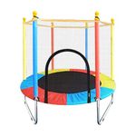 Toy Park 55 inch Jumping Trampoline for Kids with Safety Enclosure net & Spring Cover, Indoor & Outdoor Bouncy, Weight Handling Capacity 80 Kgs (Multi Color)