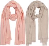 Nicole Miller Fashion Scarves for Women Lightweight Gauze Dress Scarf For Winter & Summer Evening Dresses, LIGHT PINK/GOLD LUREX & BEIGE/GOLD LUREX