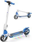isinwheel S4 Kids Electric Scooter Ages 6-14, 200W Foldable E-Scooter with 3 Speed Modes (5/8/12 MPH), LED Display & Colorful Lights, Bluetooth, for Boys & Girls