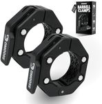 DMoose Fitness Barbell Clips 2 Inch (Pair) - Quick Release Olympic Barbell Clamps & Collars with Anti Slip TRP Grip for Secure Weightlifting, Weight Clips for Bars at Home or Gym (Black V2 - Magnetic)