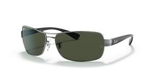 Ray-Ban RB3379 Rectangular Sunglasses, Gunmetal/Polarized Dark Green, 64 mm