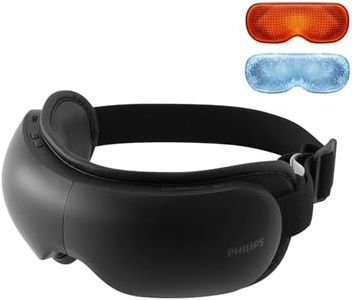 PHILIPS Eye Massager with Heat & Cooling for Eye Strain & Puffiness, Black