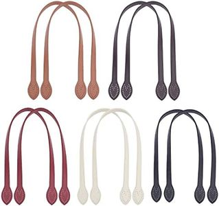 PH PandaHall 10pcs 5 Colors 23.4" Leather Purse Straps, Short Bag Handles Purse Bag Strap with Ear Shape End Holes Bag Making Supplies for DIY Crocheted Bags Purse Wallet Tote Bag Making Repairing