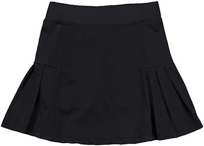 JESKIDS Girls' Tennis Skirts Golf Pickleball Athletic Running School Sport Pleated Skort Pockets and Shorts 8-9 Years Black