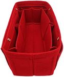 LEXSION Felt Purse Organizer Insert Bag organizer Multi Pocket Bag in Bag Organizer For Tote & Handbag Shaper 8008 Red M